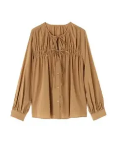 NATURAL BEAUTY BASICリボンギャザーブラウス