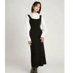 SNIDEL クロップシャツレイヤードニットワンピース