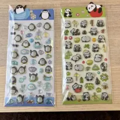 ボンボンドロップシール　ペンギンとパンダ