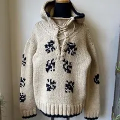 45R 45rpm レースアップ　プルオーバー　フード　カウチン ニットセーター