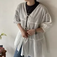 2WAYティアードブラウス　LOWRYS FARM ホワイト