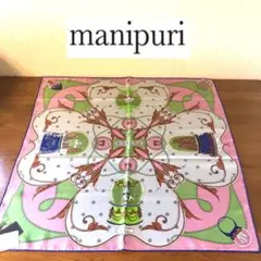 ★新品★manipuri　マニプリ　シルクスカーフ６５　スノーグローブ　ピンク