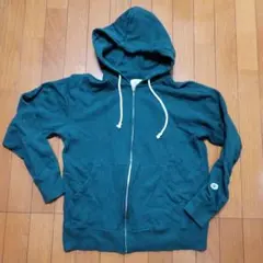 Champion ジップアップパーカー グリーン M