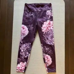 DHARMA BUMS ヨガレギンス 花柄 パープル S