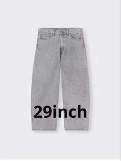 GU バレルレッグジーンズ 丈標準 ライトグレー 29inch