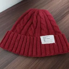 夏休みセール！Racalビーニーニットキャップ バーガンディレッド