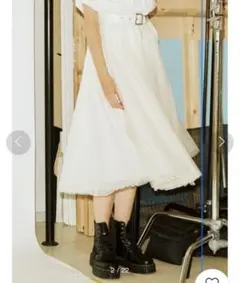 jouetie ドッキングミディスカート　フレアスカートベルト ボリューム