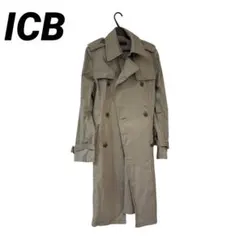 【美品】ICB トレンチコート 9号 M カーキ ストレッチ オンワード樫山のサムネイル