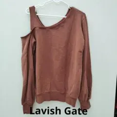 ラビッシュゲート✨Lavish Gate ブラウン トレーナー　アシンメトリー