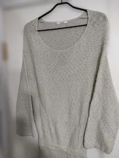 美品✦SNIDELスナイデル　綿100%ニットワンピースFREE　ライトベージュ