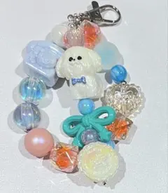 パステル 犬 ストラップ キーホルダー