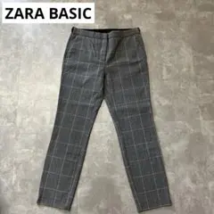 ZARA BASIC パンツ　スラックス　オフィスカジュアル チェック柄
