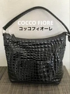 コッコフィオーレ・ワンハンドルバック・エナメルレザー・クロコ型押し・牛皮・ネロのサムネイル