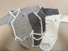 プチバトー長袖ベビー肌着3枚セット 3m/50cm