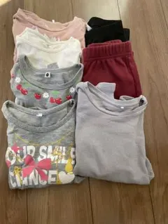 まとめ売り 120 キッズ長袖Tシャツ+ズボン2本（多色）