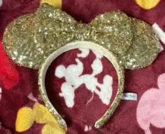 ディズニー　ミニーマウス　イエロー　スパンコール　カチューシャ