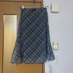 チェック柄 フレアスカート ひざ丈