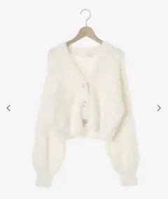 majestic legon ダイヤ柄シャギーニットカーディガン