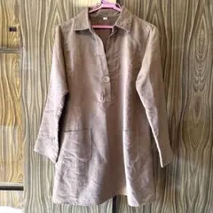 レディース ブラウン 長袖 シャツ ポケット付き Mサイズ
