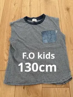 F.O.KIDS ボーダー ノースリーブ 130cm デニムポケットのサムネイル
