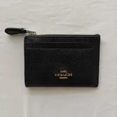 【美品】COACH ブラックレザー コインケース