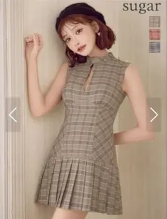 ローブドフルール チェック柄ミニワンピ XS