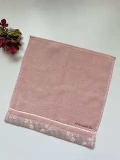 新品　Afternoon Tea 花柄刺繍 ハンカチ ピンク 約25cm