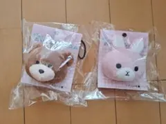 【新品未使用】クマとウサギのモコモコぬいぐるみヘアゴム　2点セット