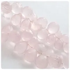 ∴天然石ビーズ∵高品質ローズクォーツ　プリプリブリオレットカット 2個