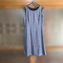 レディース　グレー 系Aライン ノースリーブ膝丈ワンピース9AR