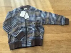 【未使用タグ付き】ブランシェス　青チェックジャケット　110センチ
