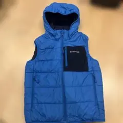 mont-bell フード付きダウンベスト 青