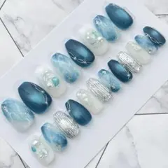2990.（全サイズ現品販売）天然石ニュアンスネイルチップ