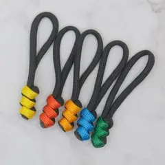 ハンドメイド パラコード ジッパータブ キーチャーム x5 JT123