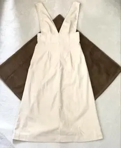 ミスティウーマン ジャンパースカート ワンピース シンプル アイボリー フリー