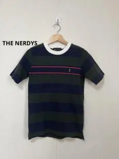 THE NERDYS ボーダー 半袖Tシャツ 刺繍入り
