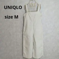 UNIQLO リネンブレンド ストライプ サロペット M