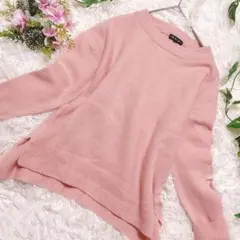 美品✨INDIVI ピンクニット 38 M長袖 セーターカシミヤ混　大人可愛い