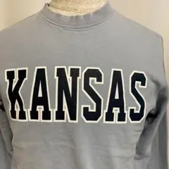 Champion KANSAS カレッジロゴ スウェット 水色 M USA古着