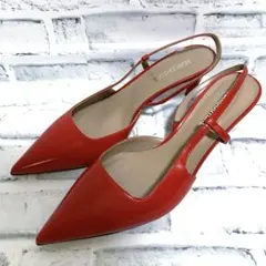 【SEMICOUTURE】セミクチュール　ポインテッドトゥパンプス　赤　39