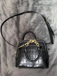 ZARA 2WAY クロコ型押し ハンドバッグ ショルダーバッグ