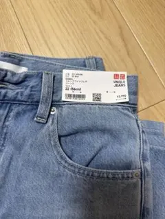 【新品】 UNIQLO ユニクロ ドレープワイドフレアジーンズ 22 ブルー
