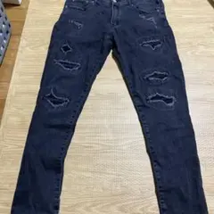 ダメージ加工 スキニーデニム ブラックのサムネイル