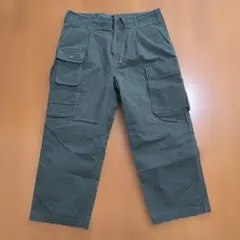 ビームスBEAMSワイドイージーカーゴパンツ オリーブグリーン L