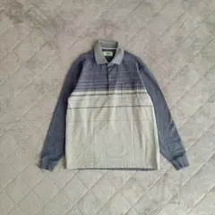 美品！　クロコダイル　長袖　ポロシャツ　ボーダー