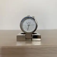 LIXON シルバー置時計 ホワイト文字盤