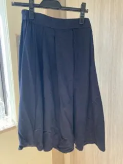 ロペピクニック未使用タグ付きネイビー フレアスカート ひざ丈 ゴムウエスト
