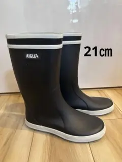AIGLE ブラック 長靴 ミドルカット　34（21センチ）のサムネイル