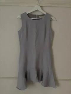 韓国　ドレス　グレー ノースリーブ ワンピース　お呼ばれ