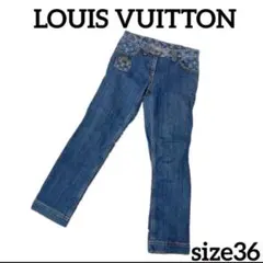 LOUIS VUITTON ヴィトン モノグラムデニム パンツ レディース 34のサムネイル